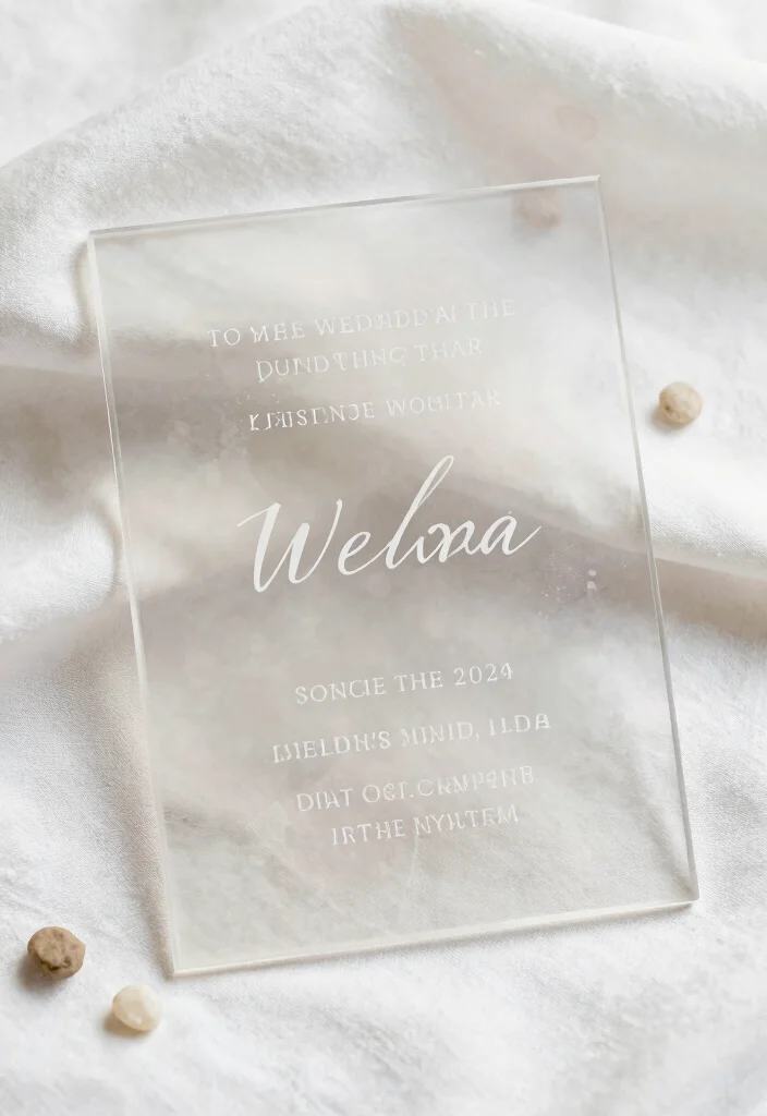 15 Wedding Invitations Minimalist Ideas That Feel Clean & Chic - 11. Transparent Invites for a Unique Look 1