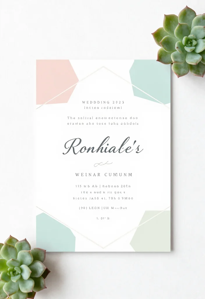 15 Wedding Invitations Minimalist Ideas That Feel Clean & Chic - 3. Geometric Shapes and Designs 1