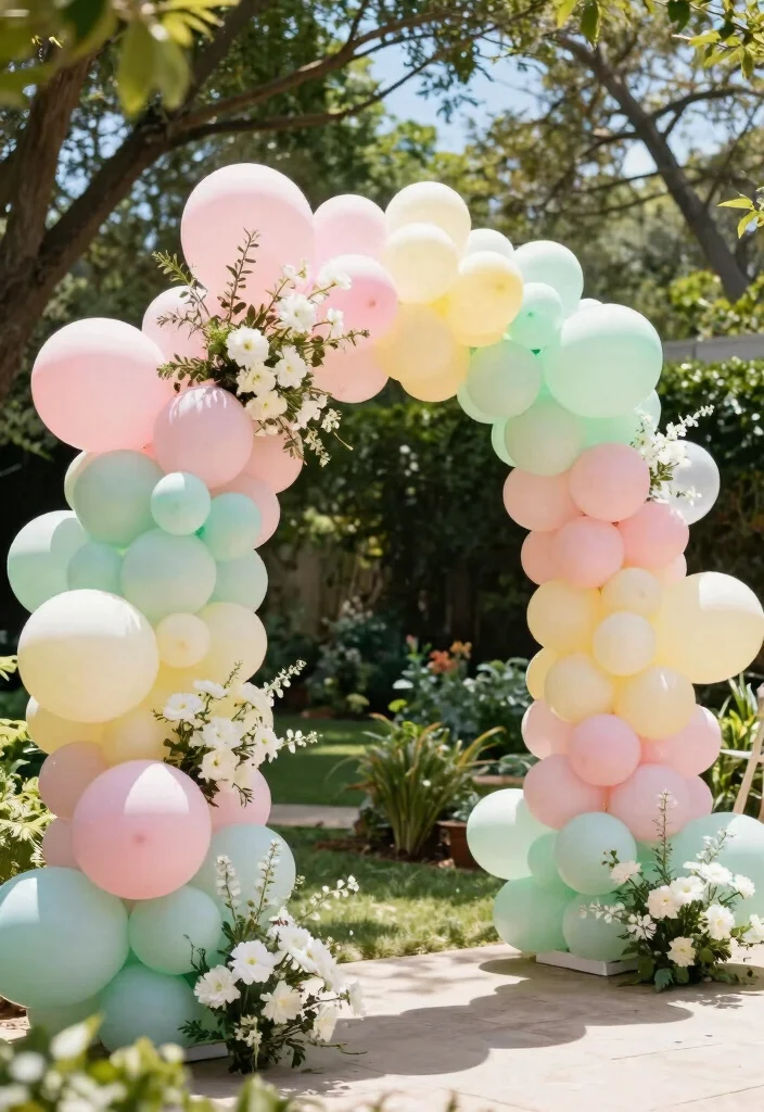 16 Balloon Wedding Arch Ideas That Feel Fun & Festive 1 16 Balloon Wedding Arch Ideas That Feel Fun & Festive - 1. Pastel Paradise 1