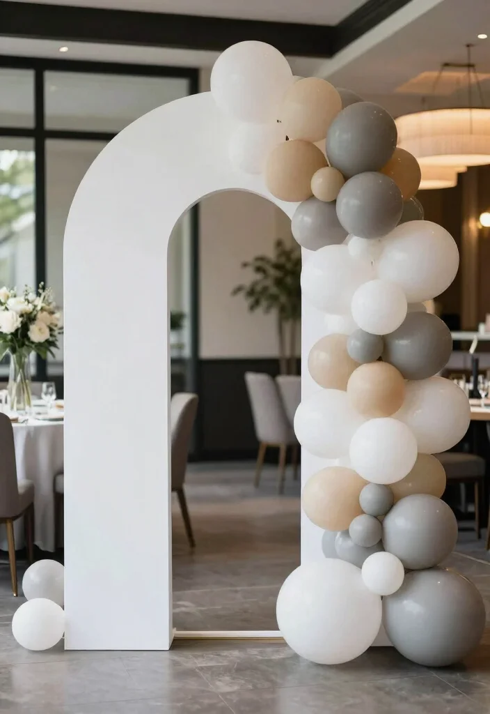 16 Balloon Wedding Arch Ideas That Feel Fun & Festive 40 16 Balloon Wedding Arch Ideas That Feel Fun & Festive - 10. Minimalist Magic 1
