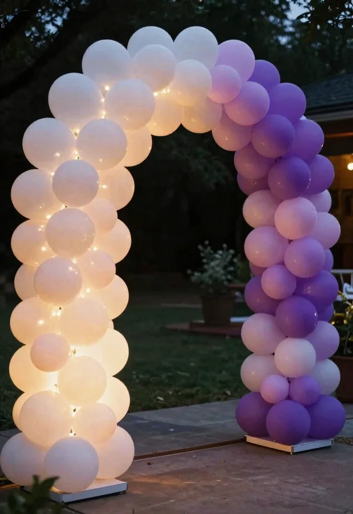 16 Balloon Wedding Arch Ideas That Feel Fun & Festive 44 16 Balloon Wedding Arch Ideas That Feel Fun & Festive - 14. Ombre Elegance 1