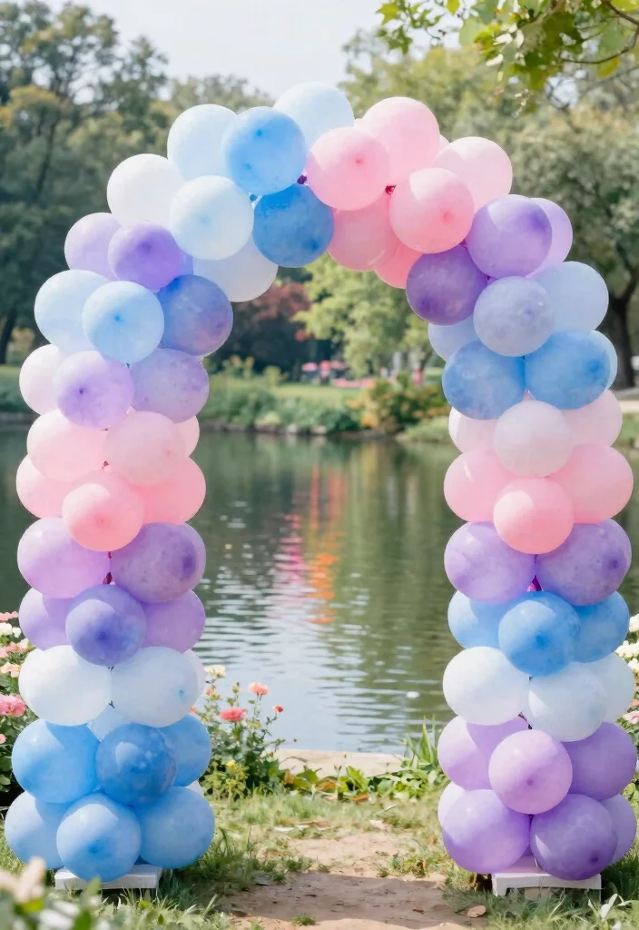 16 Balloon Wedding Arch Ideas That Feel Fun & Festive 15 16 Balloon Wedding Arch Ideas That Feel Fun & Festive - 5. Whimsical Watercolor 1