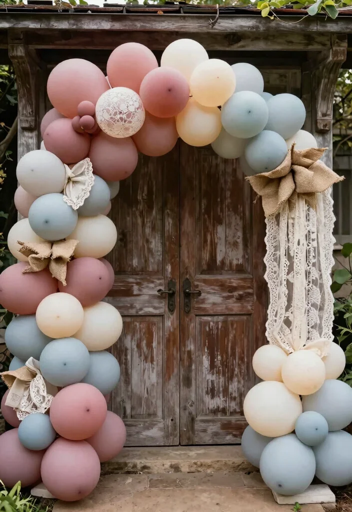 16 Balloon Wedding Arch Ideas That Feel Fun & Festive 26 16 Balloon Wedding Arch Ideas That Feel Fun & Festive - 6. Vintage Vibes 1