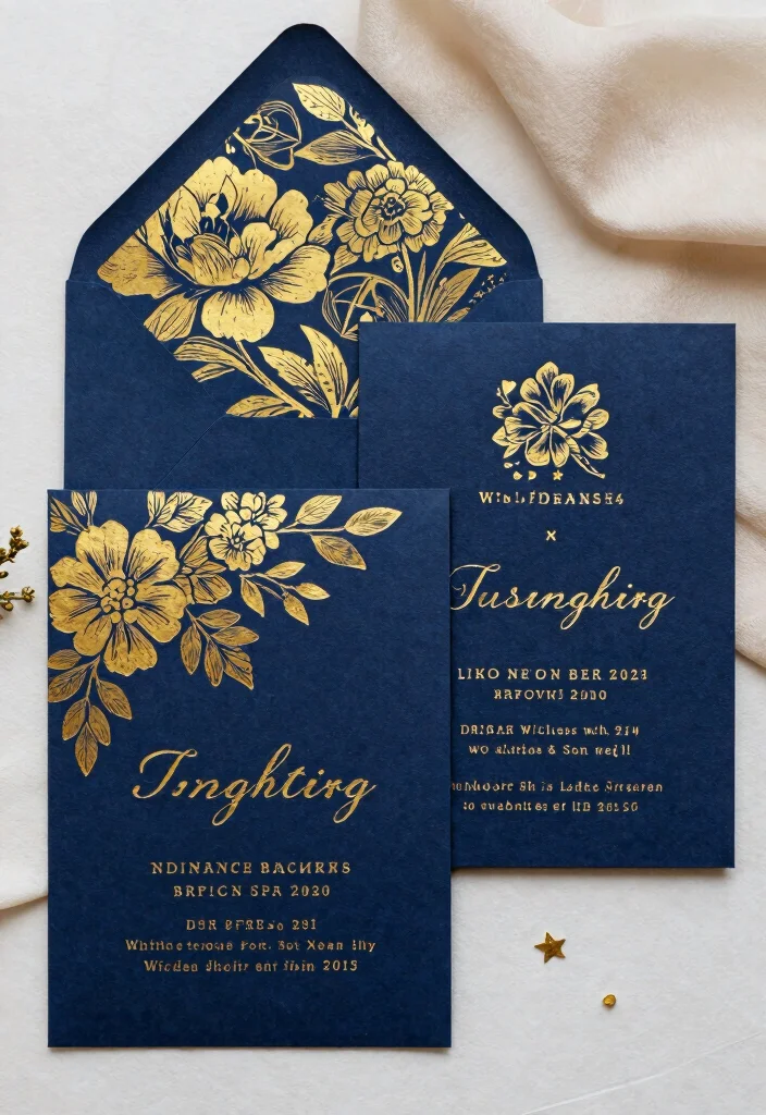 16 Black Tie Wedding Invitations Ideas With Formal Glam 28 16 Black Tie Wedding Invitations Ideas With Formal Glam - 8. Metallic Accents 1