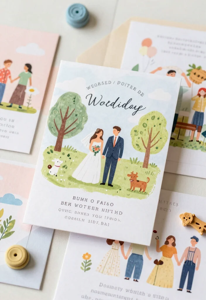 16 Black Tie Wedding Invitations Ideas With Formal Glam 29 16 Black Tie Wedding Invitations Ideas With Formal Glam - 9. Whimsical Illustrations 1