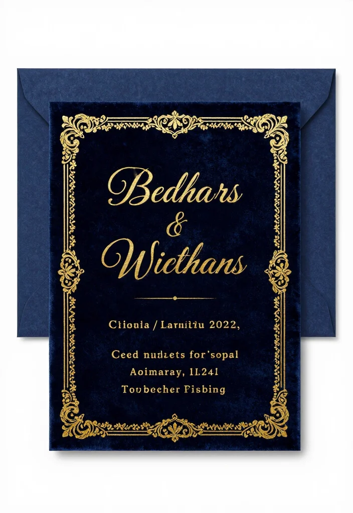16 Blue and Gold Wedding Invitations Ideas With Regal Charm - 12. Classic Navy and Gold Color Palette 1