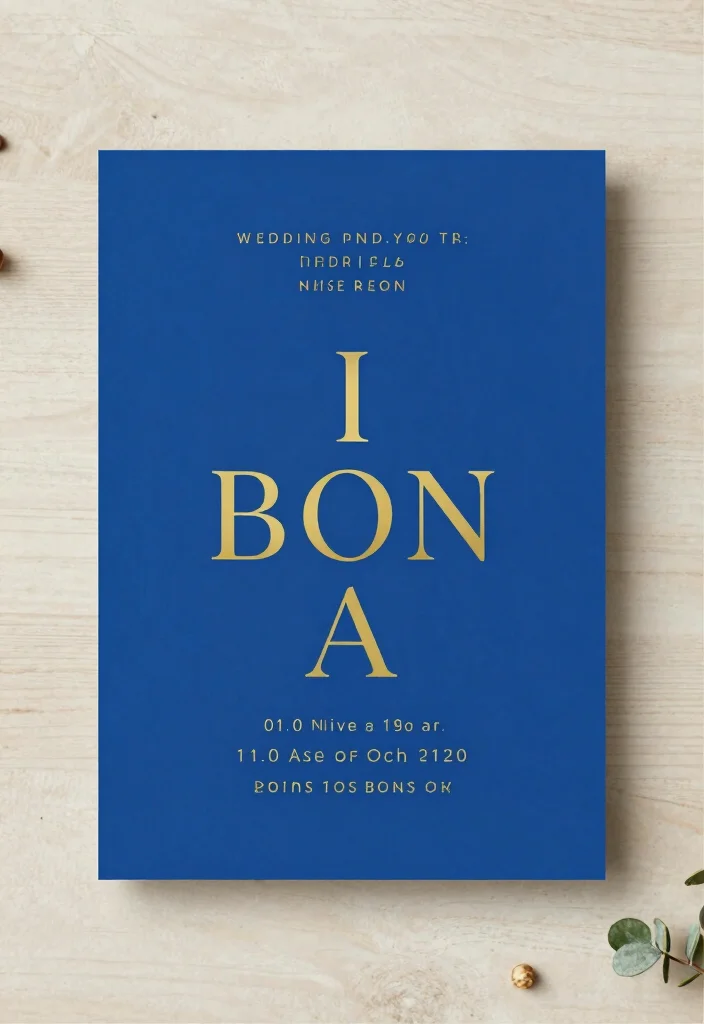 16 Blue and Gold Wedding Invitations Ideas With Regal Charm - 14. Minimalist Elegance 1