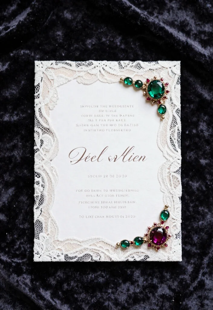 16 Dark Wedding Invitations Ideas With Moody Romance 38 16 Dark Wedding Invitations Ideas With Moody Romance - 8. Lace and Velvet 1