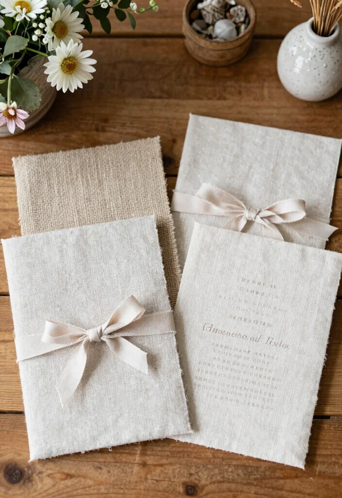 16 Intimate Wedding Invitations Ideas With Cozy Charm 54 16 Intimate Wedding Invitations Ideas With Cozy Charm - 14. Textured Fabric Invitations 1