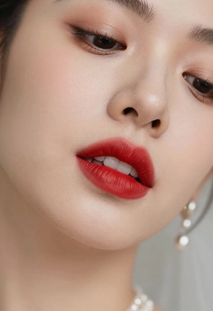 16 Red Backdrop Wedding Ideas With Bold Elegance 52 16 Red Backdrop Wedding Ideas With Bold Elegance - 12. Classic Red Lip for the Bride 1