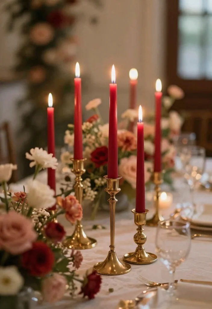 16 Red Backdrop Wedding Ideas With Bold Elegance 65 16 Red Backdrop Wedding Ideas With Bold Elegance - 15. Red Candle Accents 1