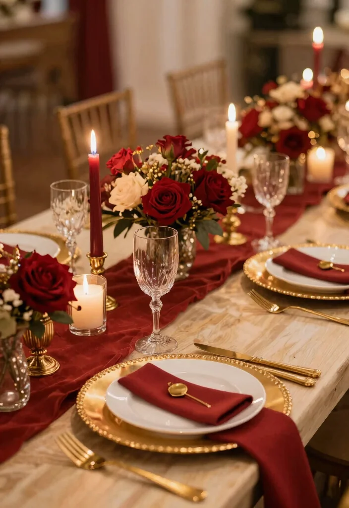 16 Red Backdrop Wedding Ideas With Bold Elegance 27 16 Red Backdrop Wedding Ideas With Bold Elegance - 7. Red and Gold Color Combinations 1