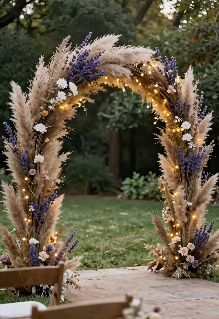 16 Round Wedding Arch Ideas That Feel Modern & Elegant 1 16 Round Wedding Arch Ideas That Feel Modern & Elegant - 1. Floral Elegance with Dried Flowers 1