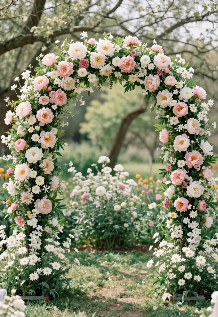 16 Round Wedding Arch Ideas That Feel Modern & Elegant 43 16 Round Wedding Arch Ideas That Feel Modern & Elegant - 13. Seasonal Blooms 1