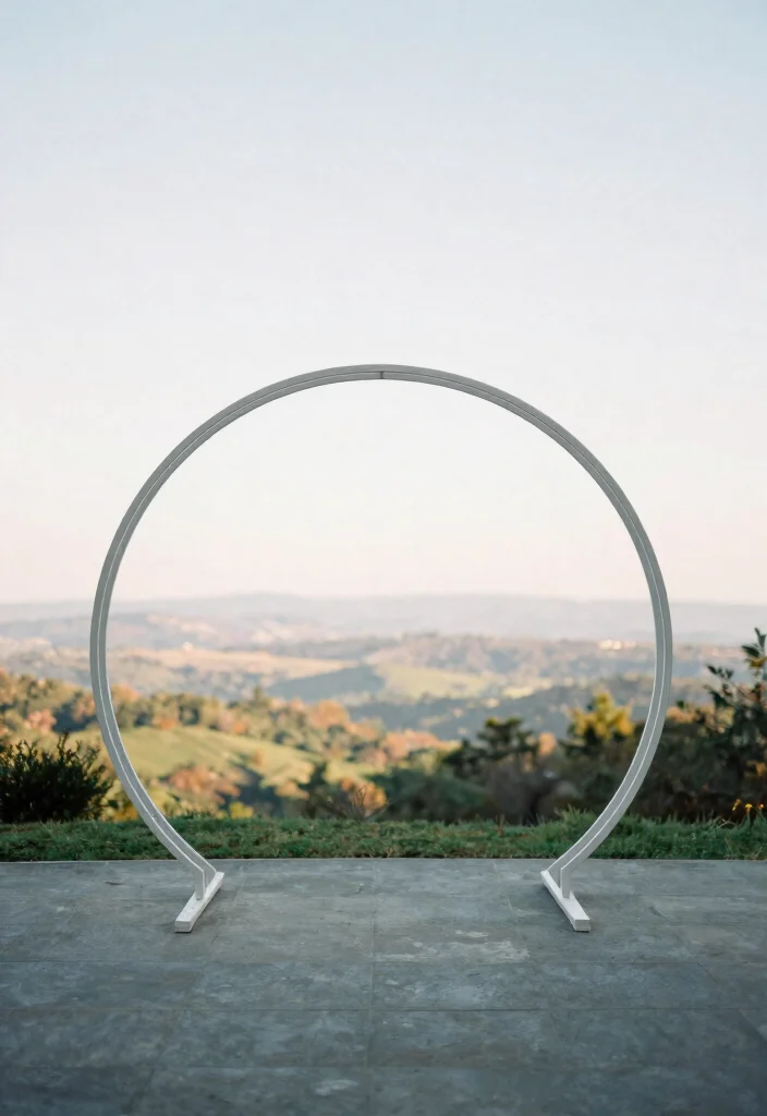 16 Round Wedding Arch Ideas That Feel Modern & Elegant 66 16 Round Wedding Arch Ideas That Feel Modern & Elegant - 16. Simplistic Beauty with Bare Spaces 1