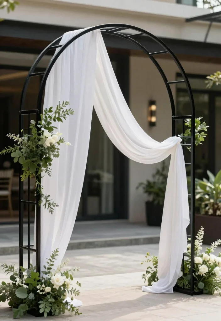 16 Round Wedding Arch Ideas That Feel Modern & Elegant 2 16 Round Wedding Arch Ideas That Feel Modern & Elegant - 2. Geometric Minimalism 1