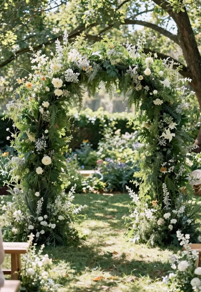 16 Round Wedding Arch Ideas That Feel Modern & Elegant 3 16 Round Wedding Arch Ideas That Feel Modern & Elegant - 3. Organic Greenery Arch 1