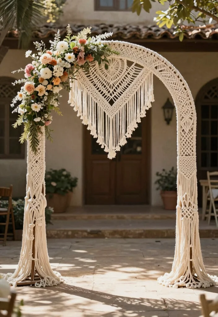 16 Round Wedding Arch Ideas That Feel Modern & Elegant 4 16 Round Wedding Arch Ideas That Feel Modern & Elegant - 4. Vintage Charm with Macramé 1