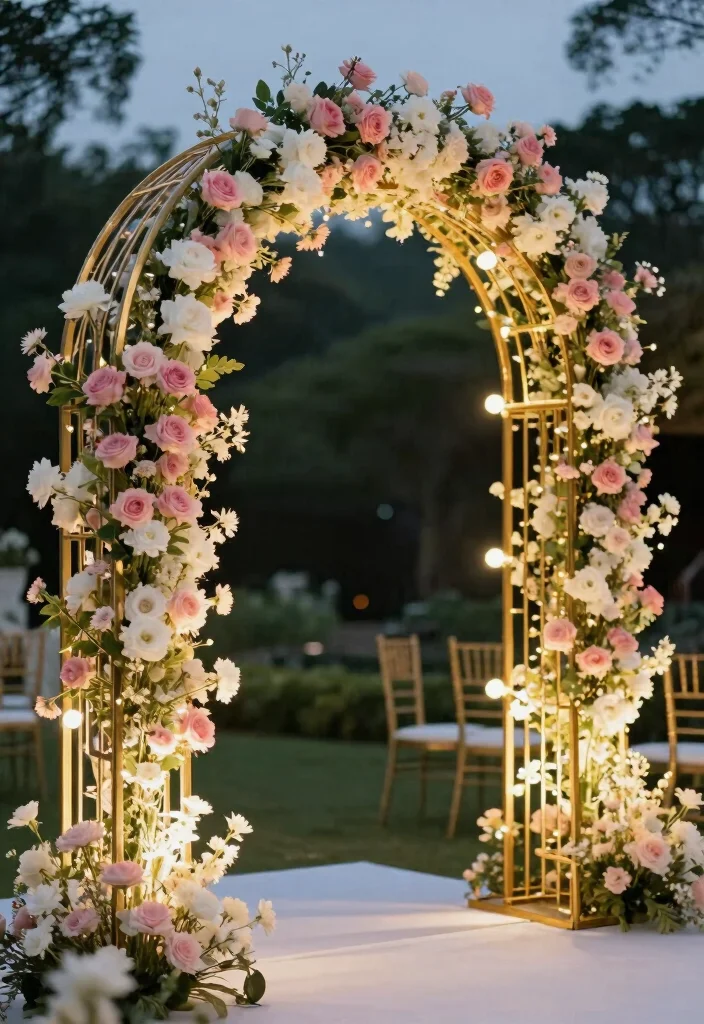 16 Round Wedding Arch Ideas That Feel Modern & Elegant 15 16 Round Wedding Arch Ideas That Feel Modern & Elegant - 5. Metallic Accents 1
