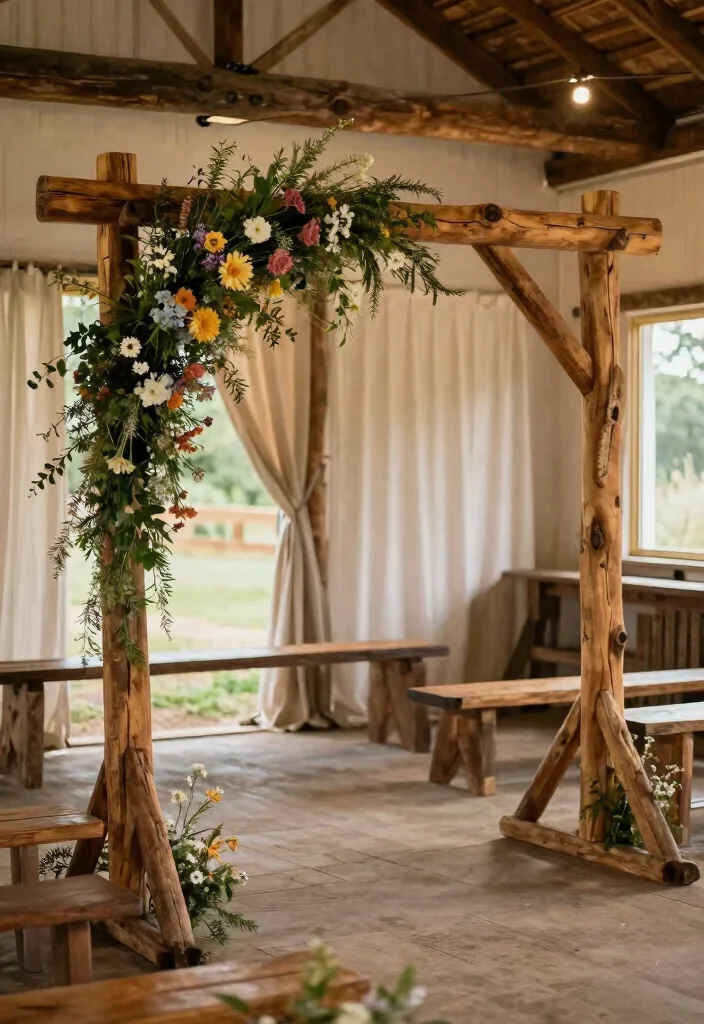 16 Round Wedding Arch Ideas That Feel Modern & Elegant 26 16 Round Wedding Arch Ideas That Feel Modern & Elegant - 6. Natural Wood Arch 1