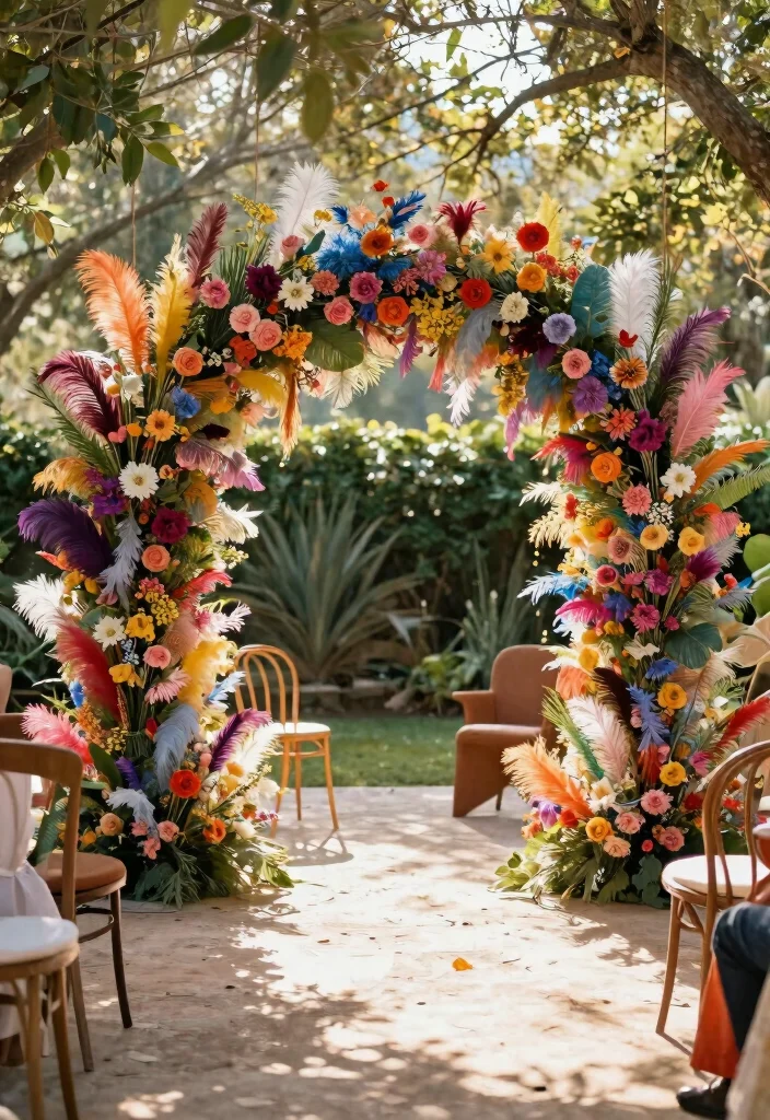 16 Round Wedding Arch Ideas That Feel Modern & Elegant 27 16 Round Wedding Arch Ideas That Feel Modern & Elegant - 7. Bohemian Floral Dream 1