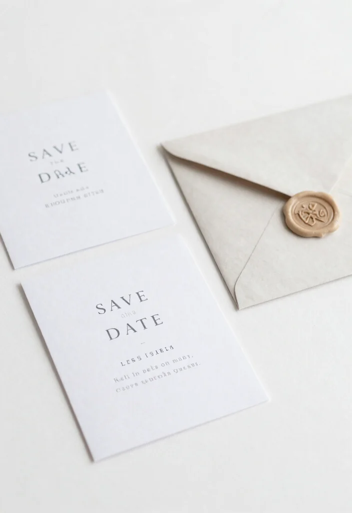 16 Save the Date Cards Wedding Ideas Guests Will Love - 6. Minimalist Aesthetics: Less is More 1