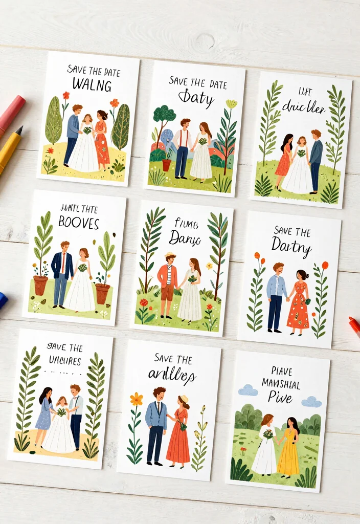 16 Save the Date Cards Wedding Ideas Guests Will Love - 8. Illustrated Cards: Tell Your Story 1