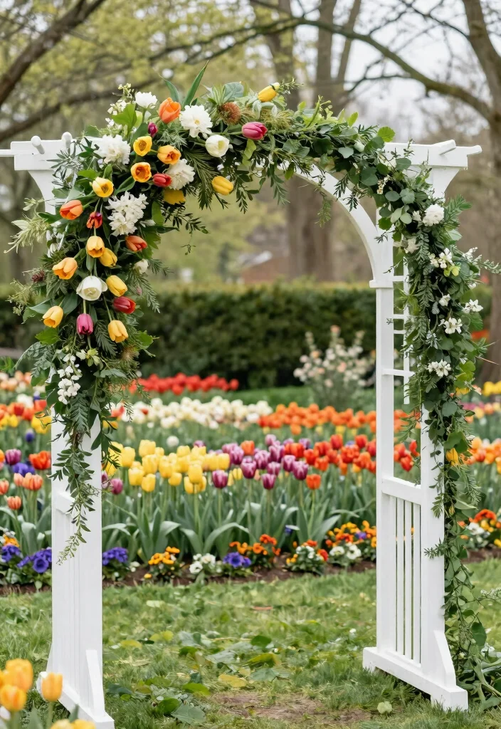 16 Wedding Arch White Ideas With Timeless Charm 41 16 Wedding Arch White Ideas With Timeless Charm - 11. Seasonal Blooms 1