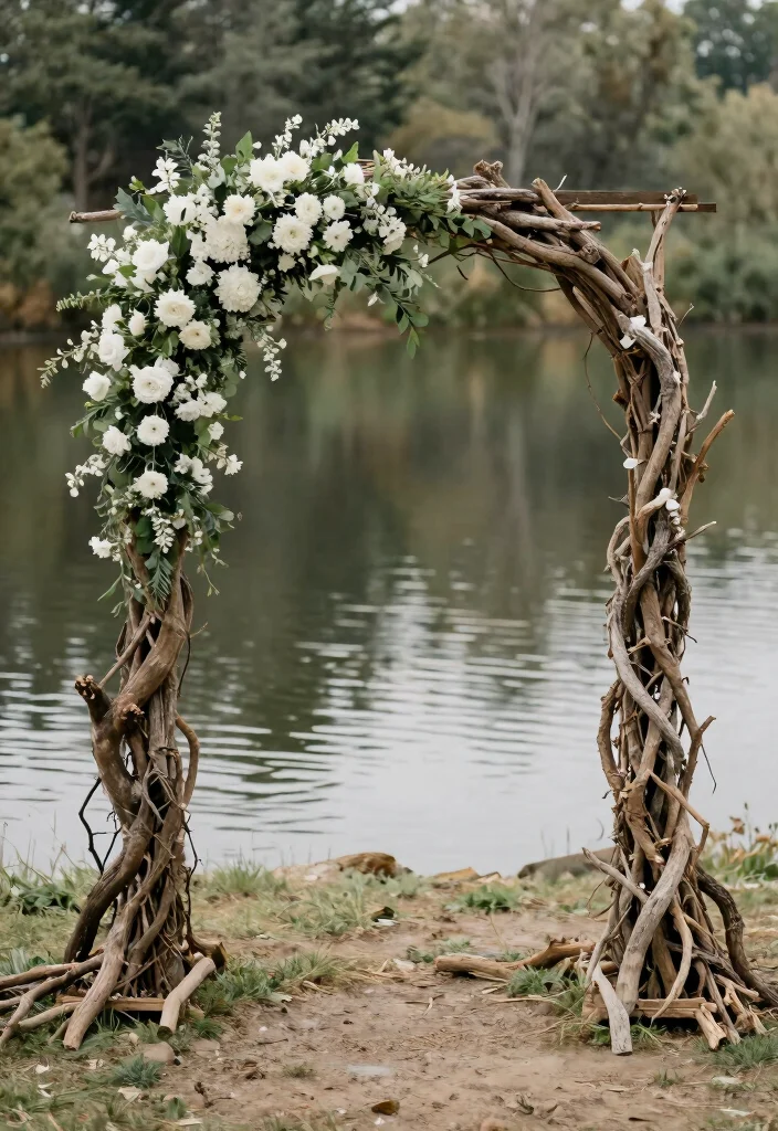 16 Wedding Arch White Ideas With Timeless Charm 42 16 Wedding Arch White Ideas With Timeless Charm - 12. Arch Made from Natural Elements 1