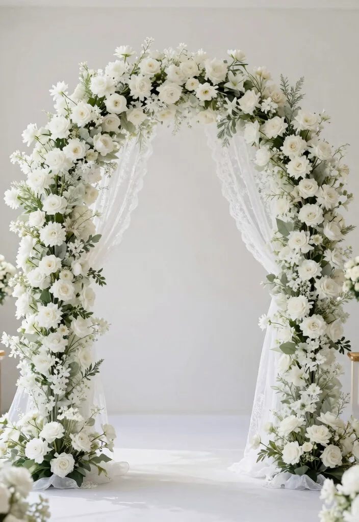 16 Wedding Arch White Ideas With Timeless Charm 43 16 Wedding Arch White Ideas With Timeless Charm - 13. Monochrome Magic 1