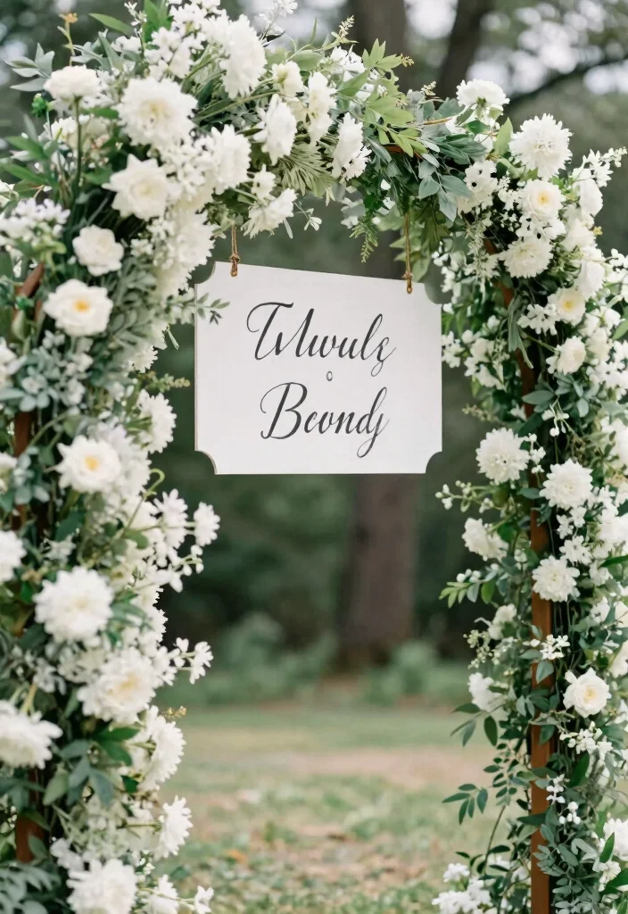 16 Wedding Arch White Ideas With Timeless Charm 55 16 Wedding Arch White Ideas With Timeless Charm - 15. Custom Signage 1