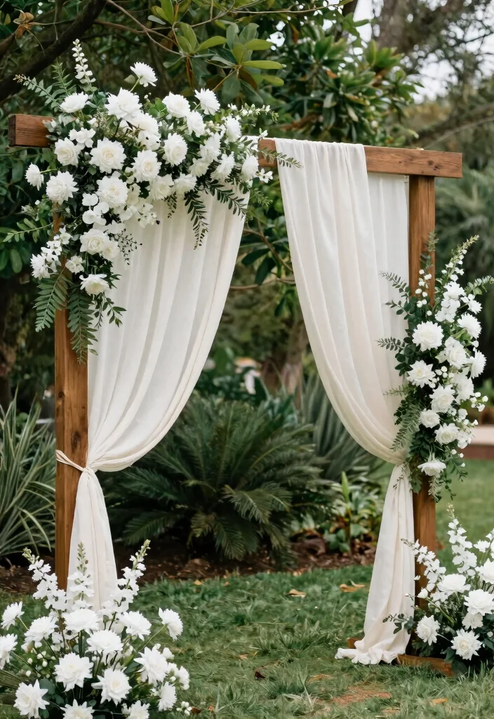 16 Wedding Arch White Ideas With Timeless Charm 56 16 Wedding Arch White Ideas With Timeless Charm - 16. Mix of Textures 1