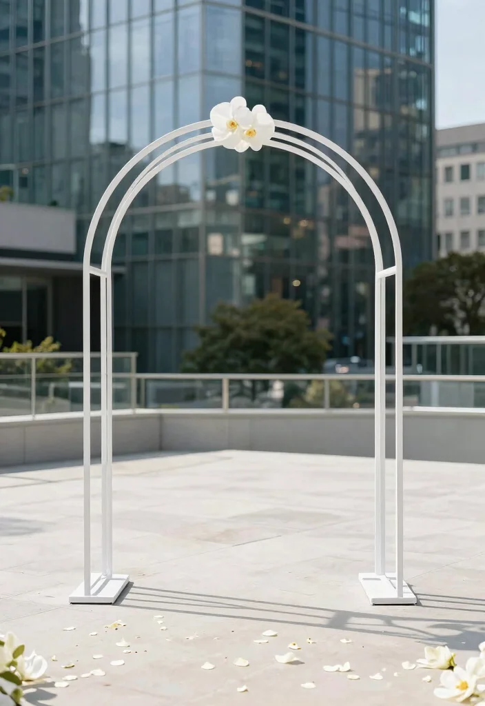 16 Wedding Arch White Ideas With Timeless Charm 3 16 Wedding Arch White Ideas With Timeless Charm - 3. Minimalist Chic 1