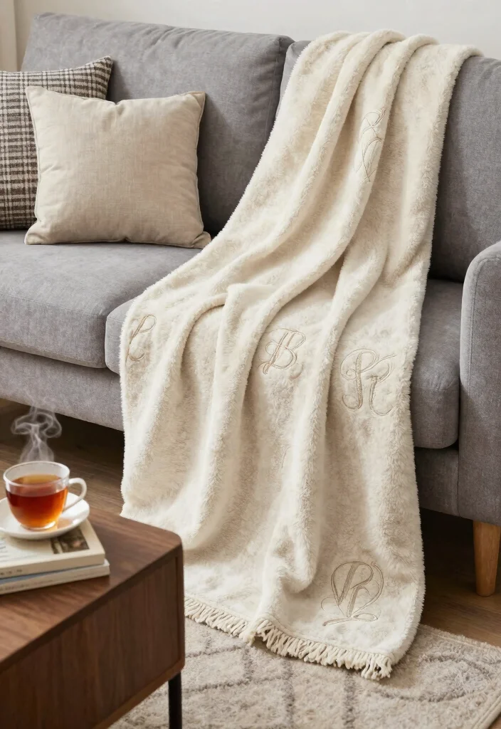 16 Wedding Gifts for Couple Ideas They'll Treasure - 6. Monogrammed Throw Blanket 1