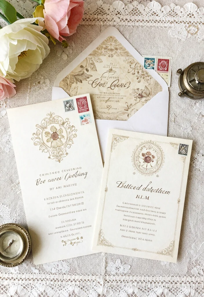 16 Wedding Invitations Luxury Ideas With High End Style - 5. Vintage-Inspired Luxury Invitations 1