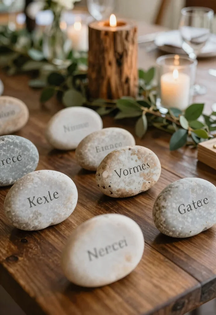 16 Wedding Table Cards Ideas That Look Elegant 50 16 Wedding Table Cards Ideas That Look Elegant - 10. Personalized Stone Table Cards 1