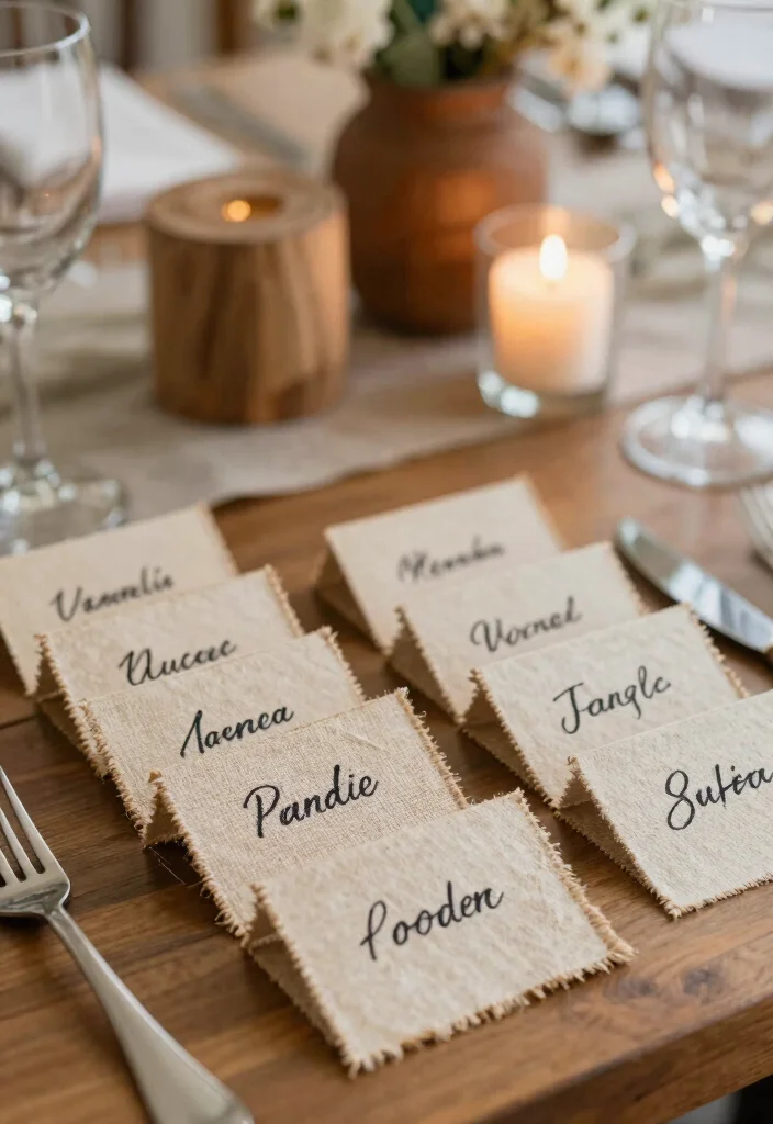 16 Wedding Table Cards Ideas That Look Elegant 53 16 Wedding Table Cards Ideas That Look Elegant - 13. Natural Fiber Place Cards 1