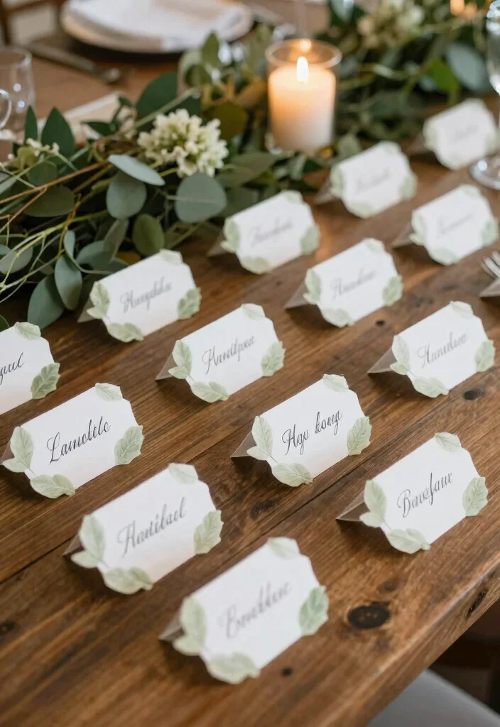 16 Wedding Table Cards Ideas That Look Elegant 25 16 Wedding Table Cards Ideas That Look Elegant - 5. Leaf-Shape Place Cards 1