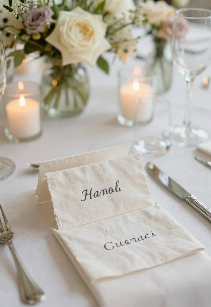 16 Wedding Table Cards Ideas That Look Elegant 27 16 Wedding Table Cards Ideas That Look Elegant - 7. Eco-Friendly Fabric Table Cards 1