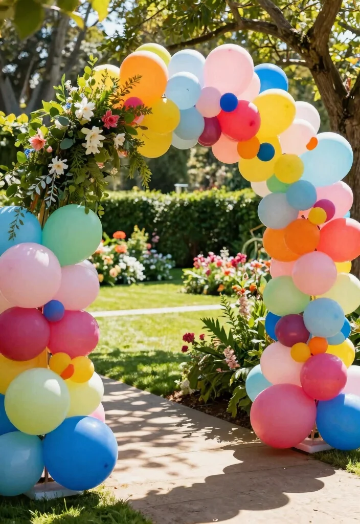 17 Colorful Wedding Arch Ideas That Pop Beautifully 39 17 Colorful Wedding Arch Ideas That Pop Beautifully - 9. Playful Balloon Arch 1