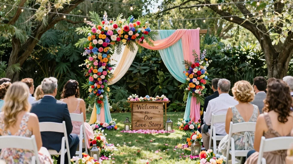 17 Colorful Wedding Arch Ideas That Pop Beautifully