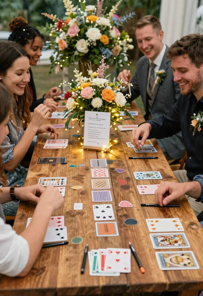 17 Deck of Cards Wedding Guest Book Ideas That Feel Fun - 1. Signature Card Game Station 1