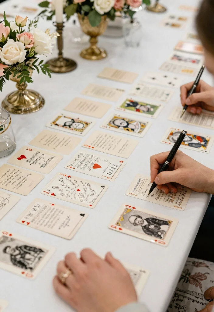17 Deck of Cards Wedding Guest Book Ideas That Feel Fun - 10. Vintage Playing Cards Montage 1