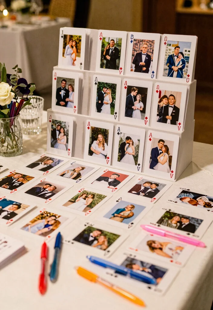 17 Deck of Cards Wedding Guest Book Ideas That Feel Fun - 17. Custom Deck of Cards 1