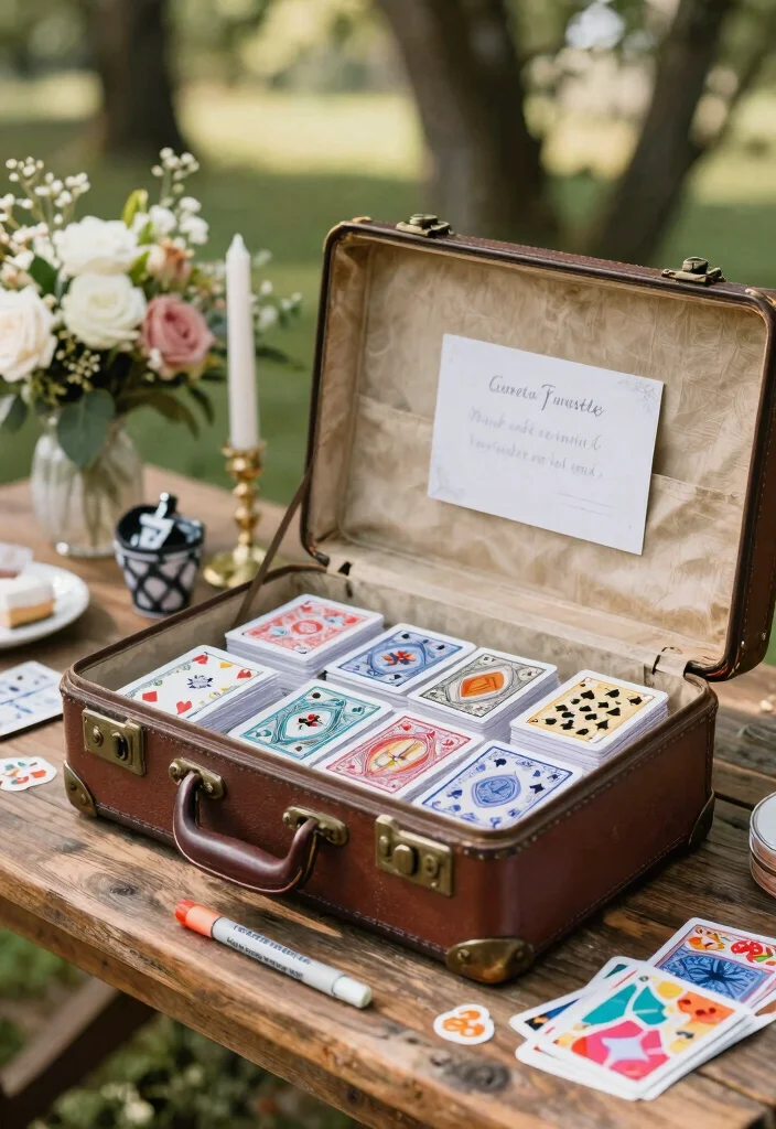 17 Deck of Cards Wedding Guest Book Ideas That Feel Fun - 2. Memory Card Messages 1