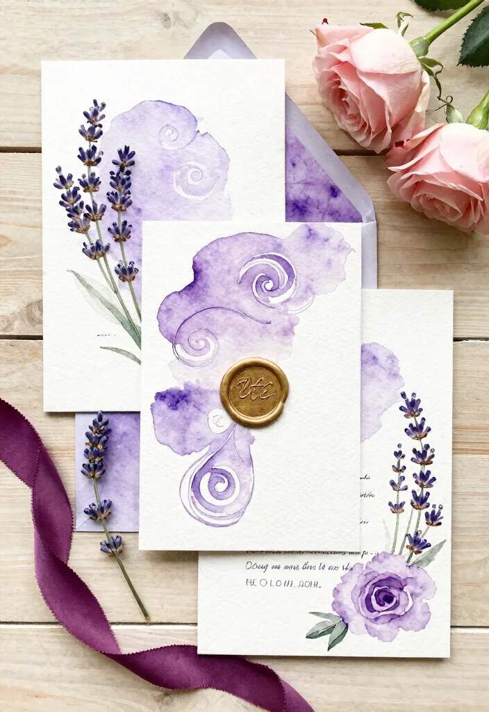 17 Purple Wedding Invitations Elegant Ideas That Shine 1 17 Purple Wedding Invitations Elegant Ideas That Shine - 1. Watercolor Elegance 1