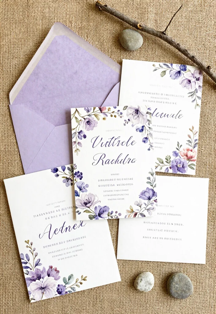 17 Purple Wedding Invitations Elegant Ideas That Shine 52 17 Purple Wedding Invitations Elegant Ideas That Shine - 12. Nature-Inspired Designs 1