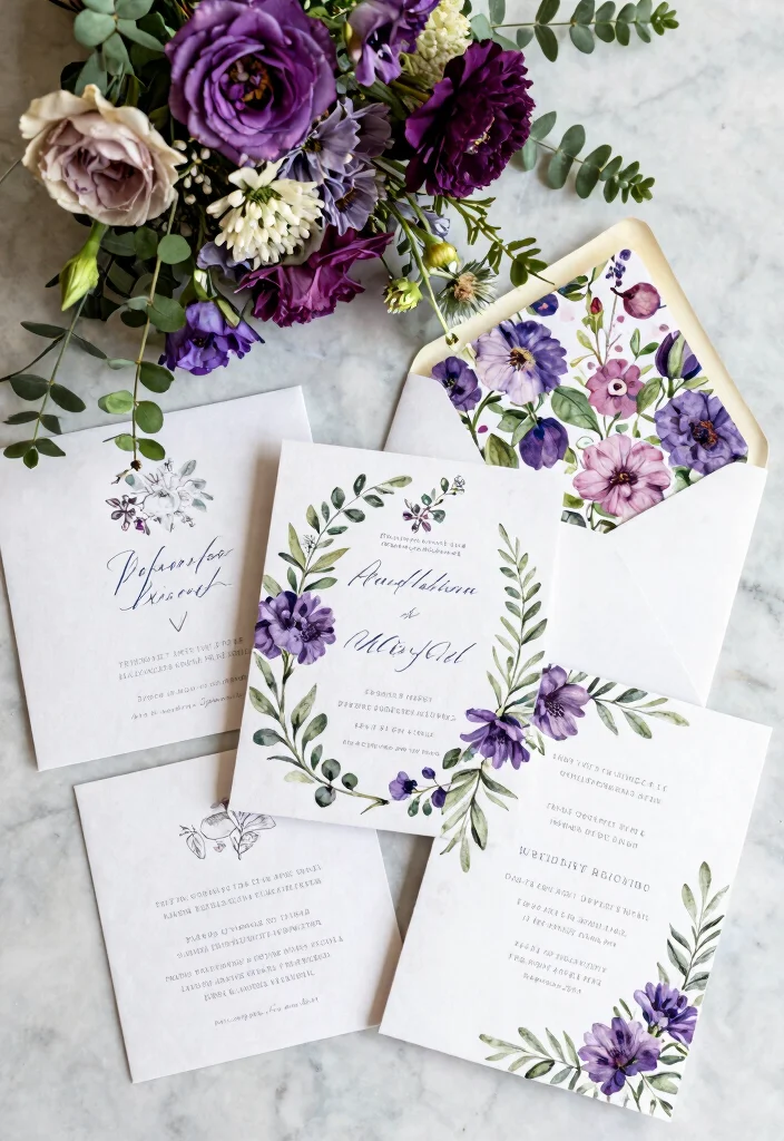 17 Purple Wedding Invitations Elegant Ideas That Shine 2 17 Purple Wedding Invitations Elegant Ideas That Shine - 2. Floral Illustrations 1