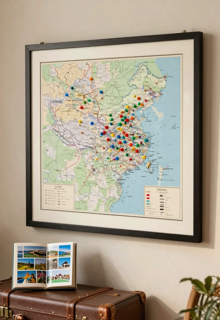 17 Sentimental 15th Wedding Anniversary Gifts Ideas - 14. Custom Travel Map 1