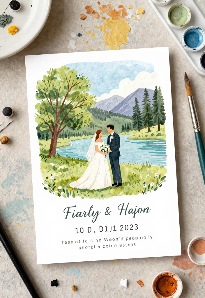 17 Unique Wedding Invitation Cards 2026 Trending Ideas That Stand Out - 12. Custom Artwork 1